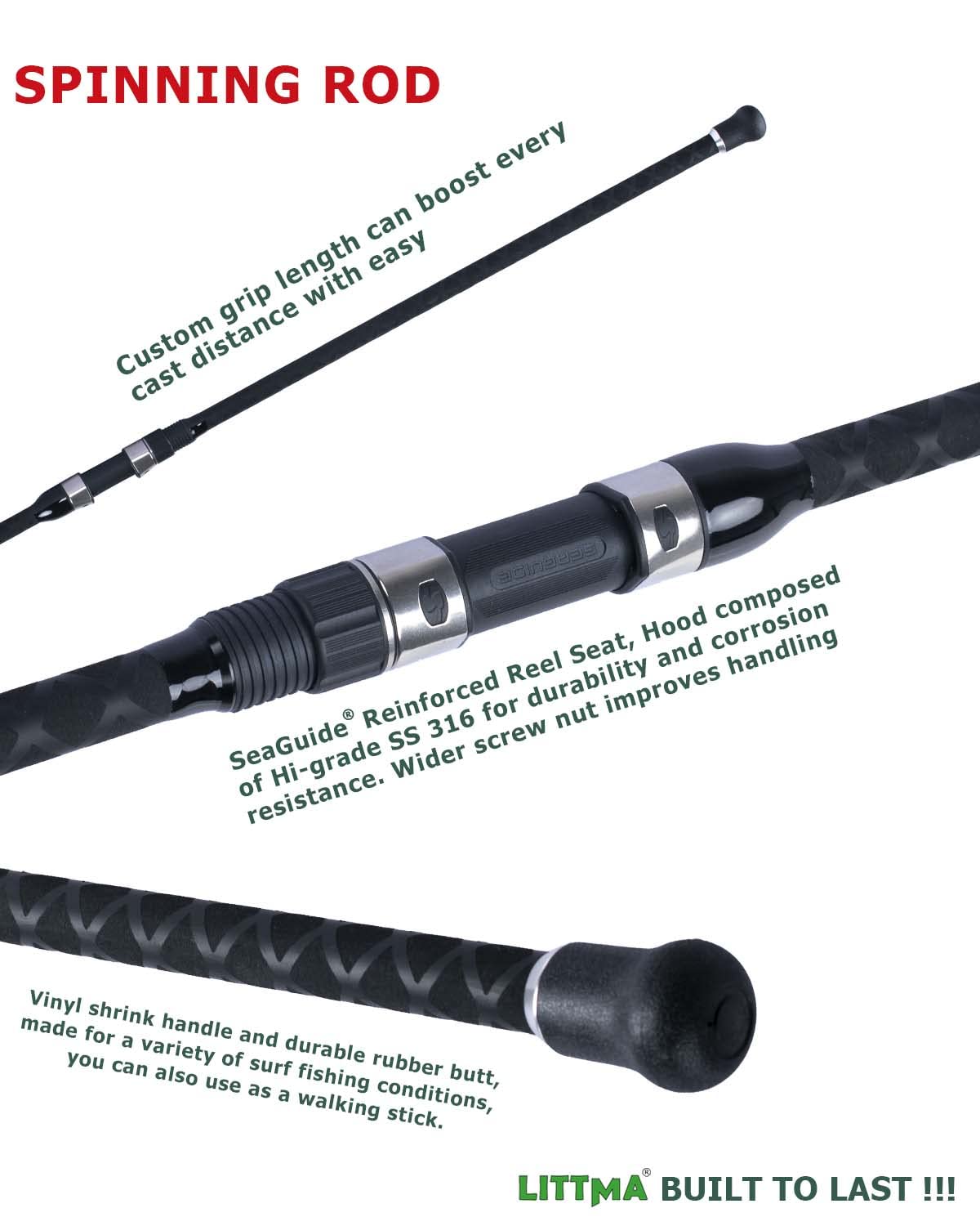 LITTMA Striped Bass Assassin Fishing Rod Surf Spinning Rod